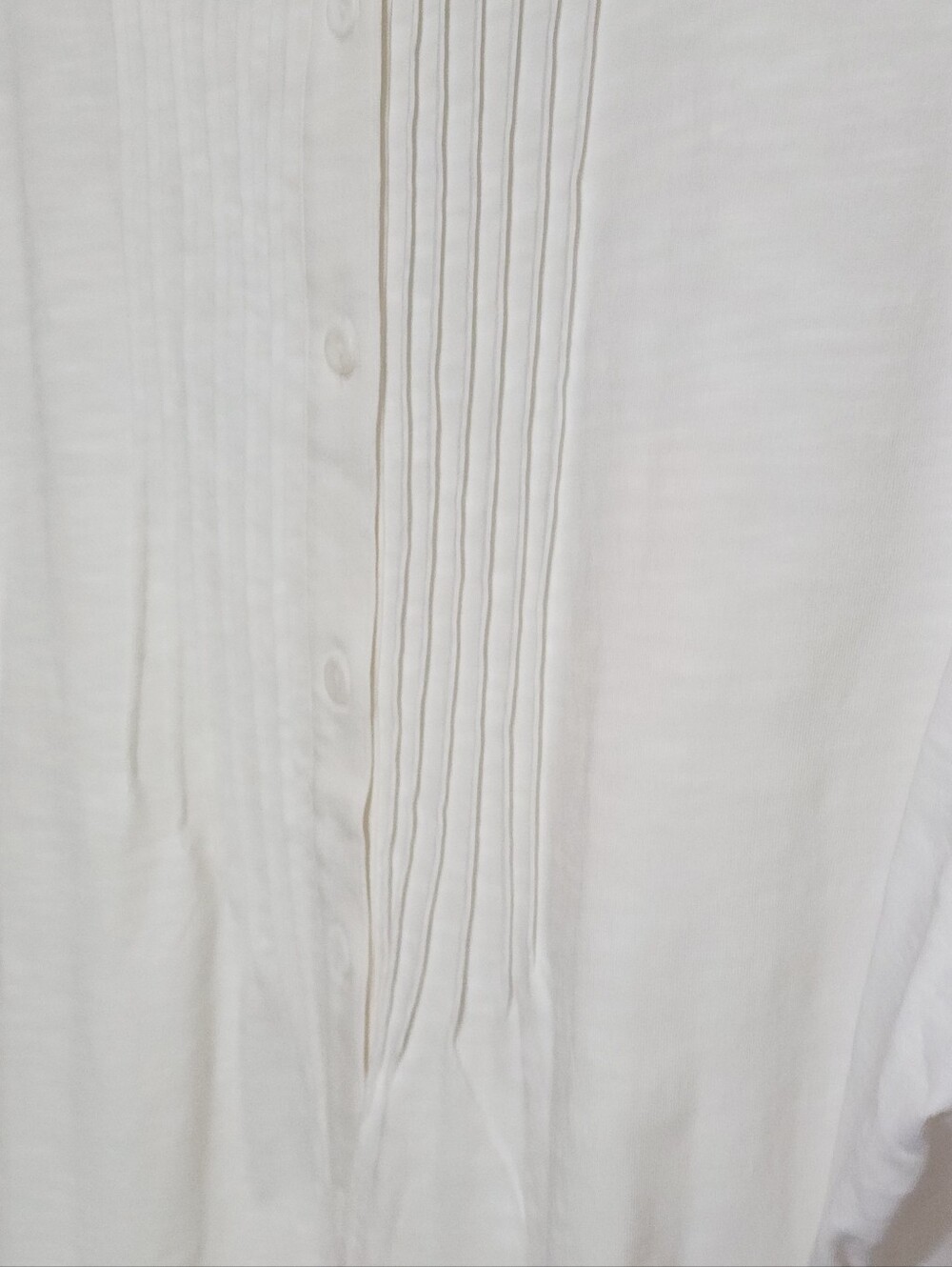 J. Jill Top Pintuck Slub Shirt Pleated Button Blouse Women 2X Classic White - Picture 3 of 7